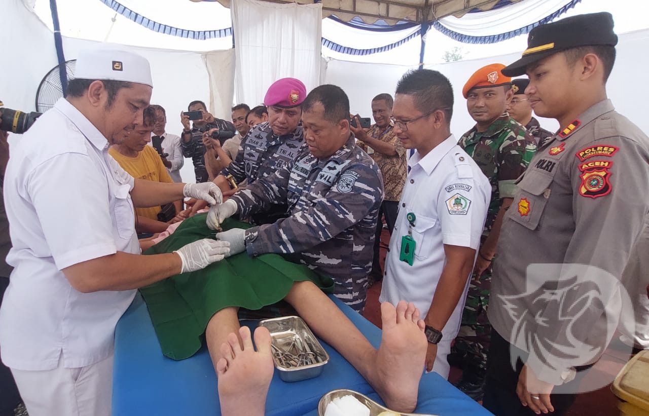 TNI AL Lanal Lhokseumawe Gelar Bhakti Kesehatan Sambut HUT TNI AL Ke 77