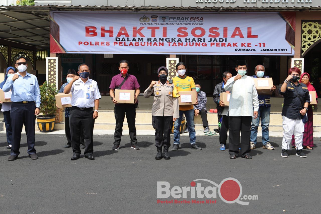 Di hari ulang tahun Polres Pelabuhan Tanjung Perak, Kapolres berbagi pada yatim-piatu