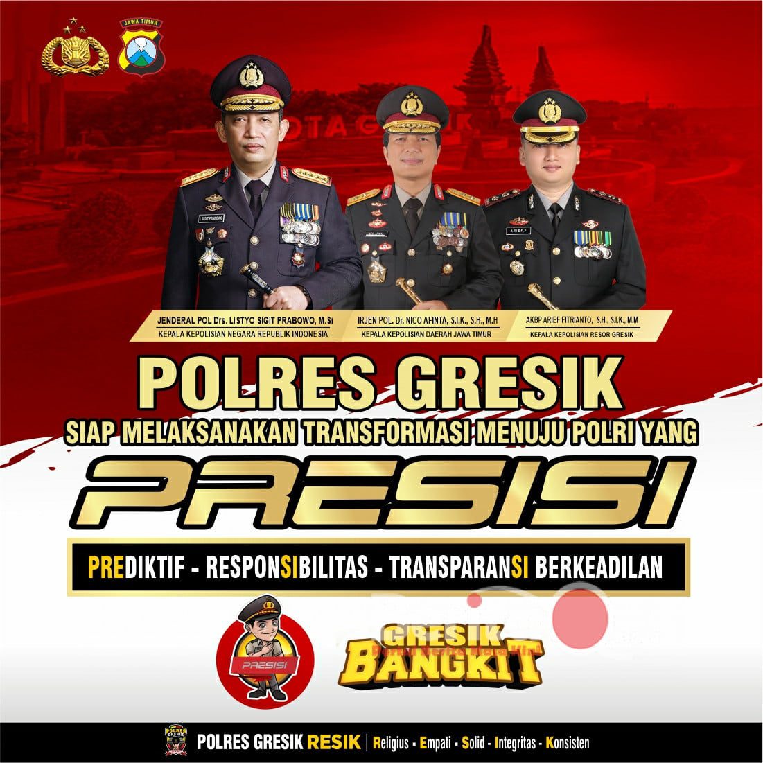 Polres Gresik siap jalankan program kapolri menuju Polri lebih Presisi