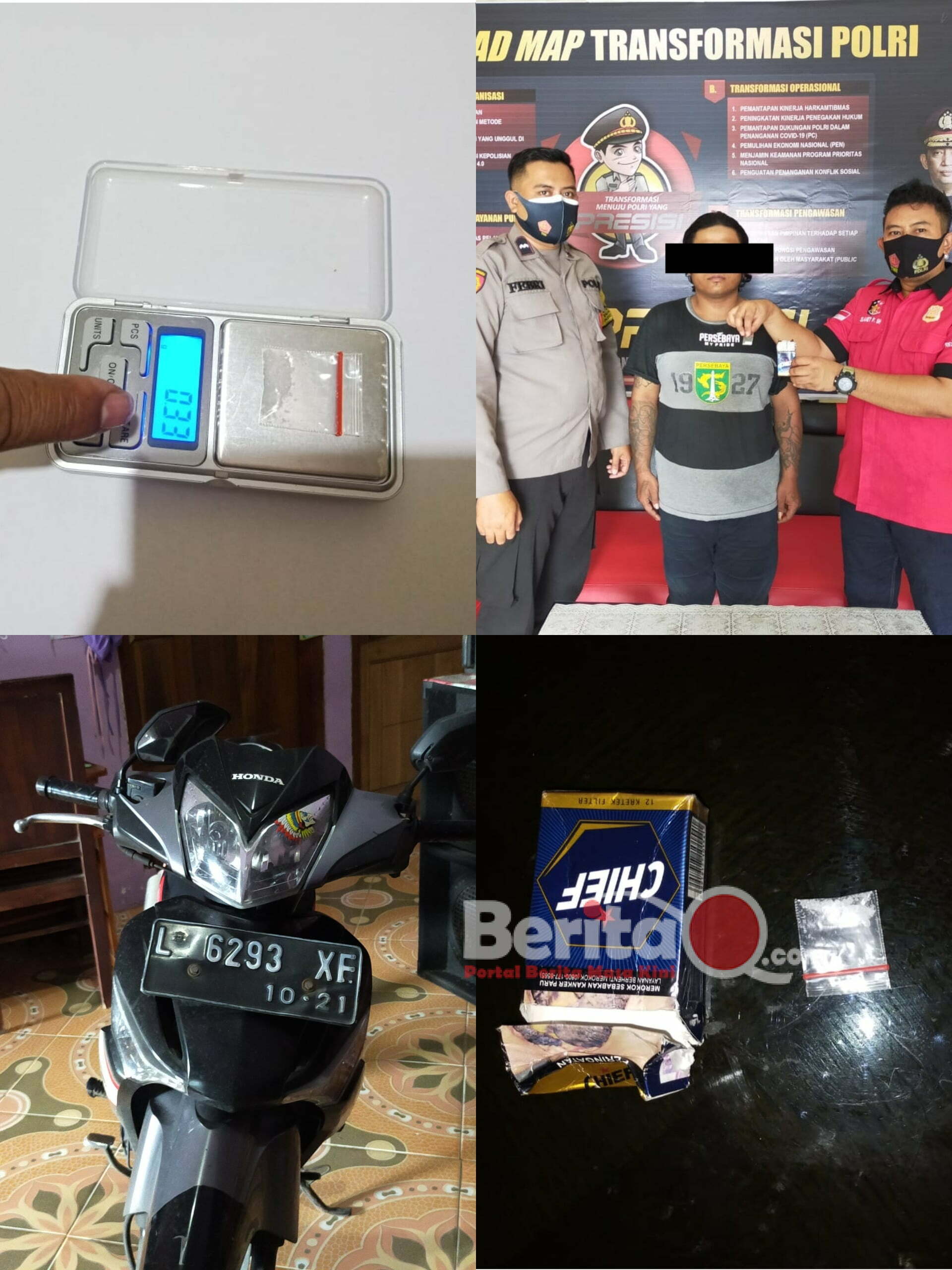 Tersangka IP beserta barang bukti diamankan Polsek Kedamean Gresik