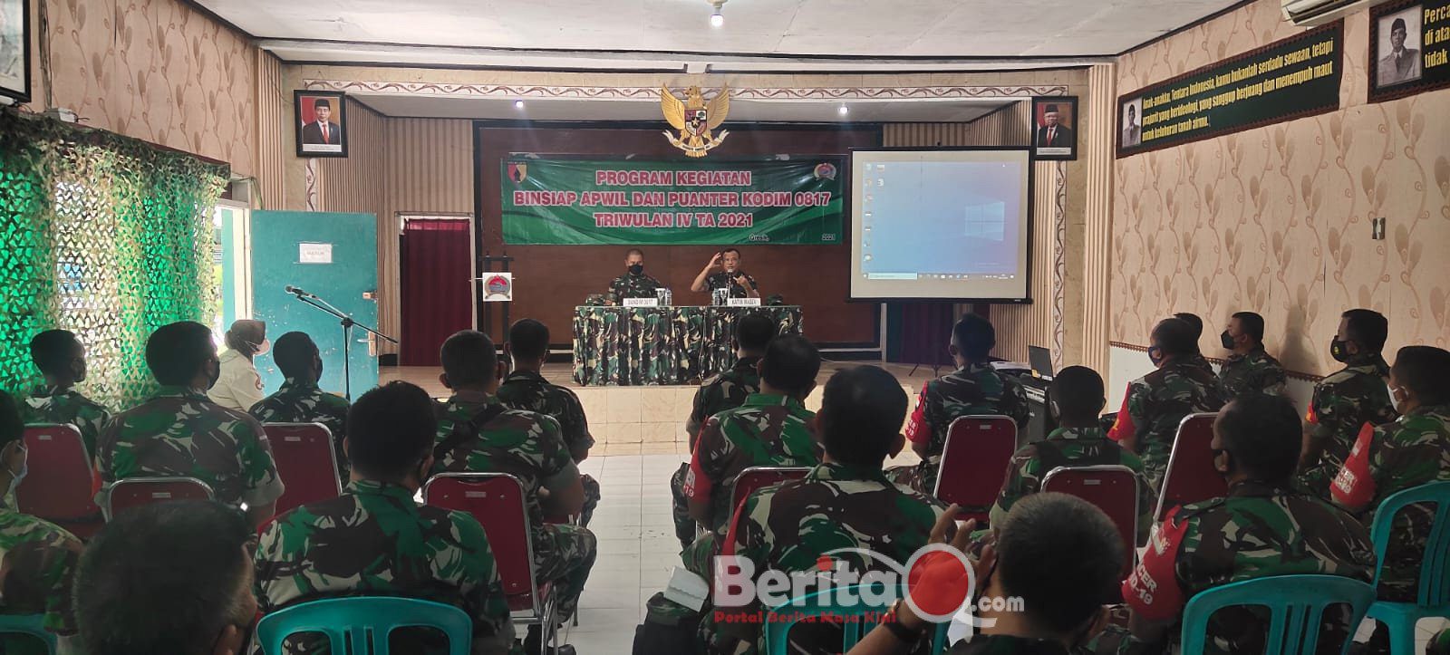 Korem 084/BJ Gelar Pengawasan Binsiap Apwil dan Puanter Triwulan IV di Kodim 0817/Gresik