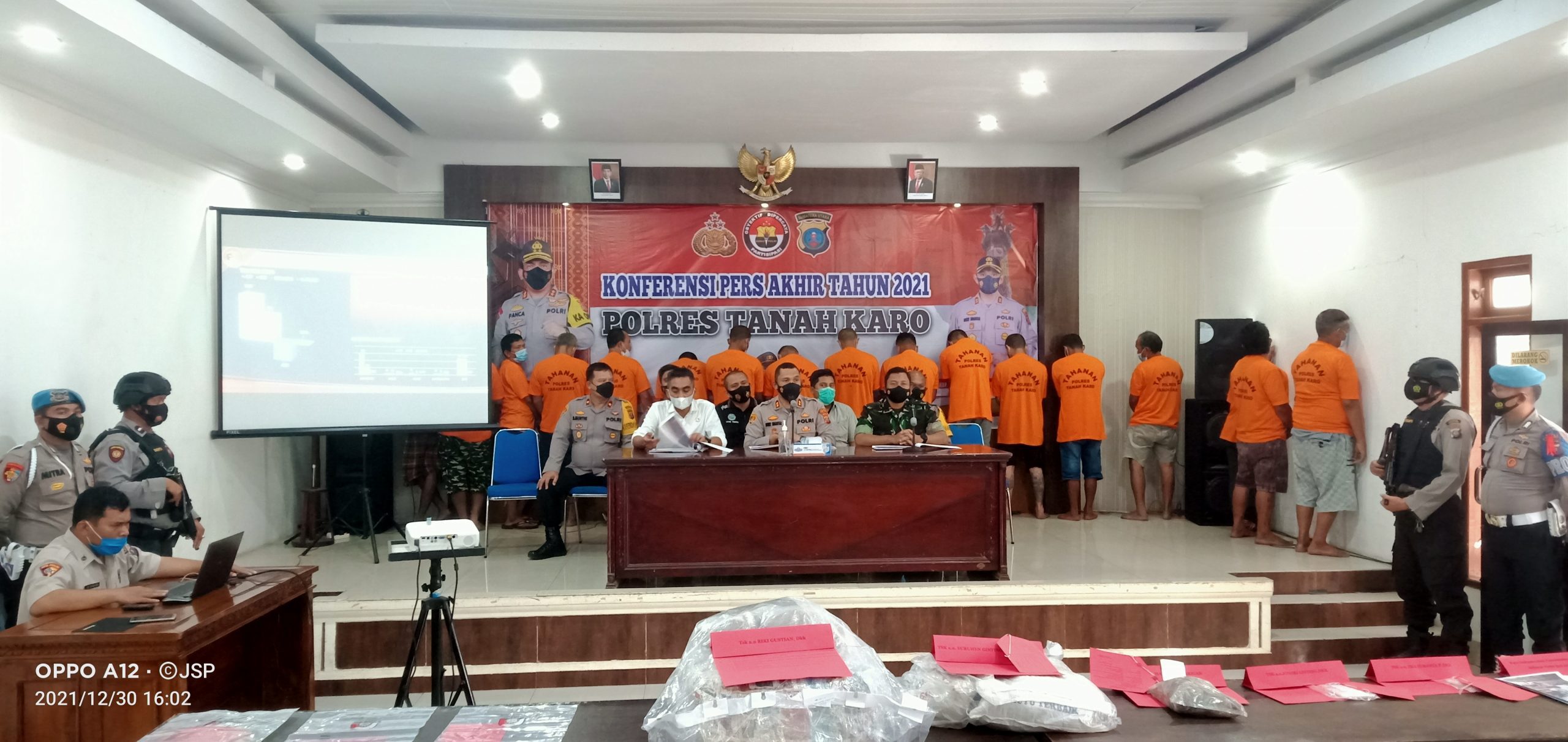 Ket foto: Kapolres saat membeberkan jumlah kasus di tahun 2021.(ius)