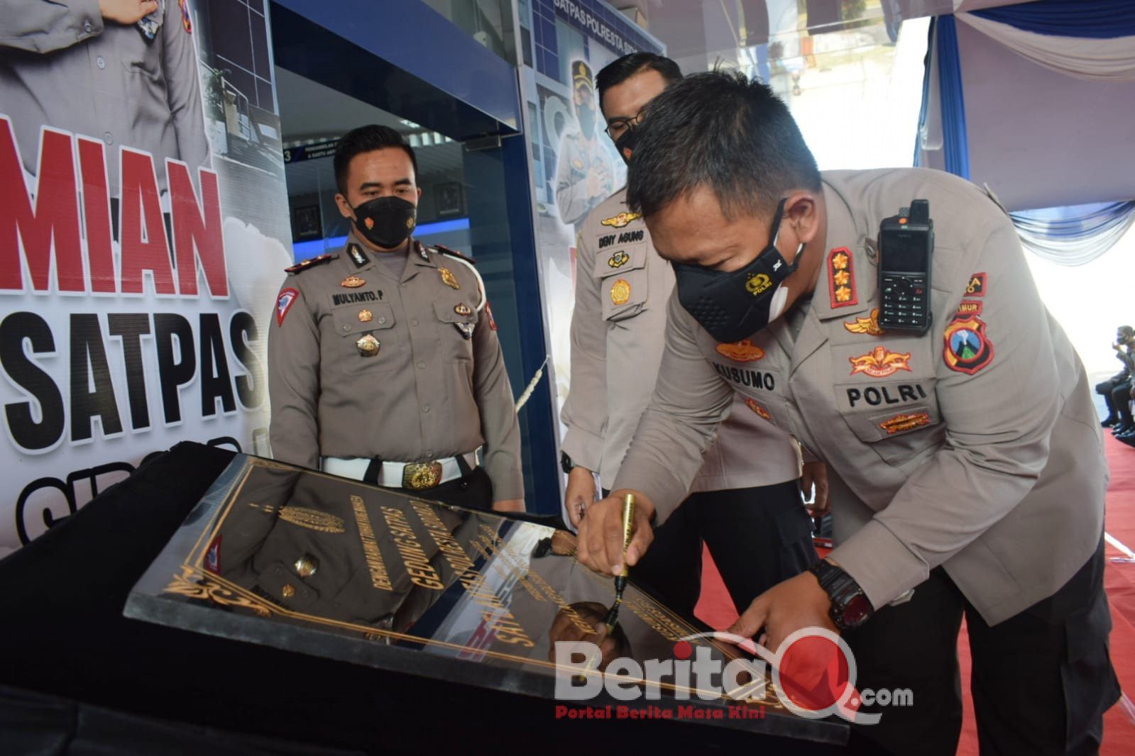 Kapolresta Sidoarjo Kombes Pol. Kusumo Wahyu Bintoro saat resmikan gedung baru