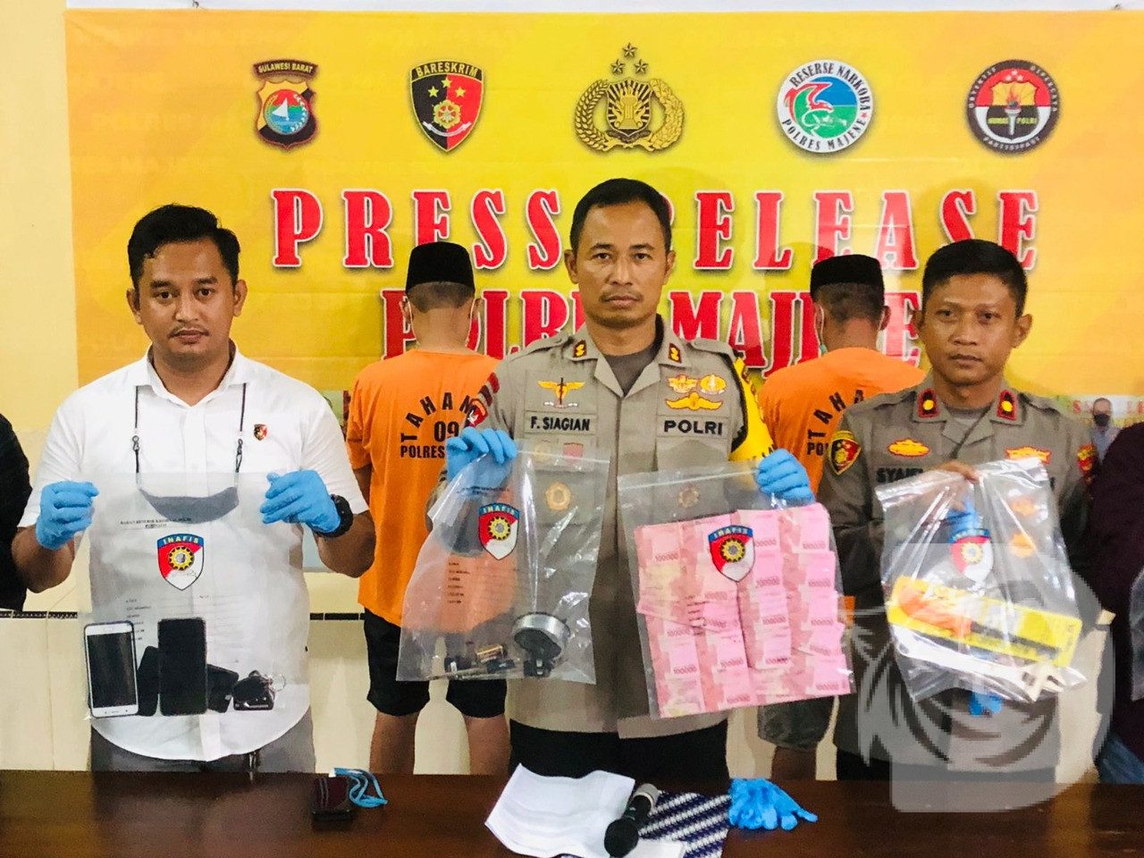 Polres Majene Gelar Press release pengungkapan kasus pembobol ATM