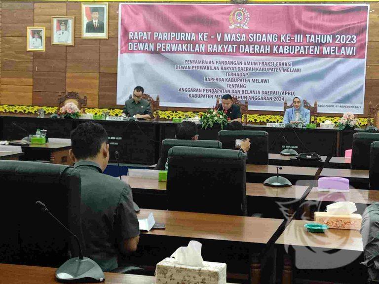 Raperda Kabupaten Melawi tentang APBD Melawi Tahun Anggaran 2024, pada sidang paripurna DPRD Melawi