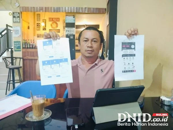 Rusli, korban investasi bodong saat menunjukkan bukti transfer dan aplikasi NW Sport milik HSR. (Dok:Rusli) 